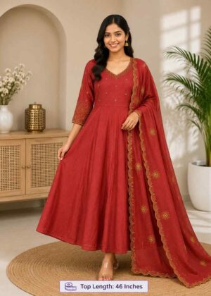 Party Wear A-Line Top with Shawl-HIFI58