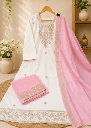 Grand Embroidery Roman Silk Straight Kurti Set for Women-HIFI132