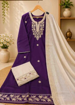 Grand Embroidery Roman Silk Straight Kurti Set for Women-HIFI133