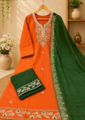 Grand Embroidery Roman Silk Straight Kurti Set for Women-HIFI134