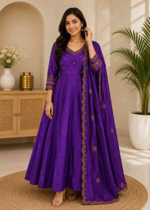 Party Wear A-Line Top with Shawl-HIFI57
