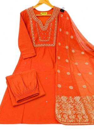 Graceful Roman Silk Kurti Pant & Dupatta-HIFI339