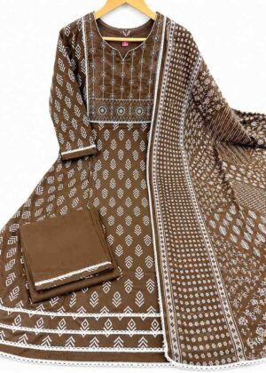 Cotton Printed Anarkali Kurti Pant & Dupatta Set-HIFI312