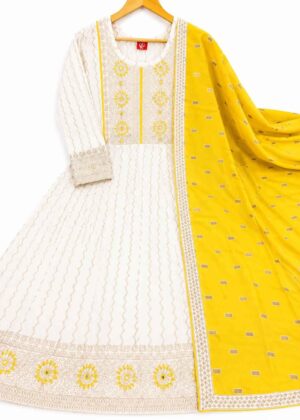 Aaradhya Cotton Umbrella Kurti with Printed Shawl-HIFI321