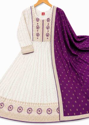 Aaradhya Cotton Umbrella Kurti with Printed Shawl-HIFI322