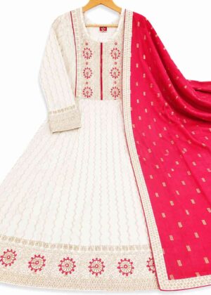 Aaradhya Cotton Umbrella Kurti with Printed Shawl-HIFI324