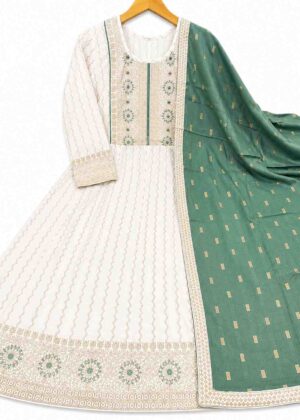 Aaradhya Cotton Umbrella Kurti with Printed Shawl-HIFI325