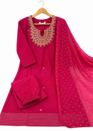 Women's Premium Embroidered 3-Piece Set Kurti-HIFI333