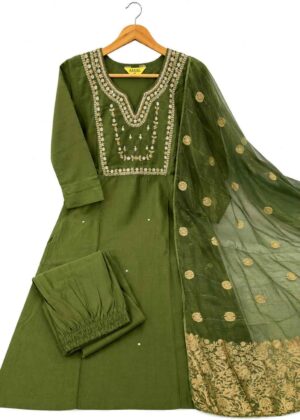 Graceful Roman Silk Kurti Pant & Dupatta-HIFI343