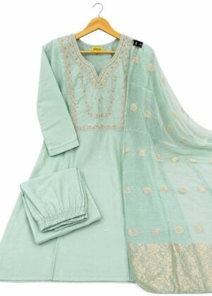 Graceful Roman Silk Kurti Pant & Dupatta-HIFI342
