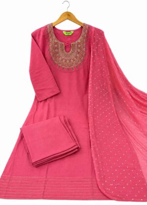 Women's Premium Embroidered 3-Piece Set Kurti-HIFI336