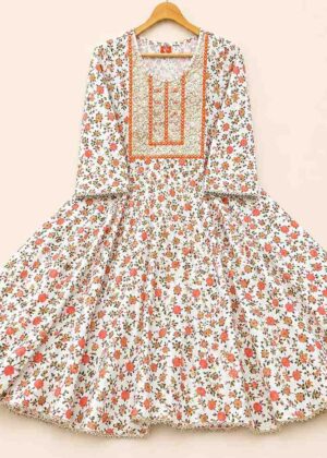 Floral Printed Cotton Umbrella Kurti -HIFI331