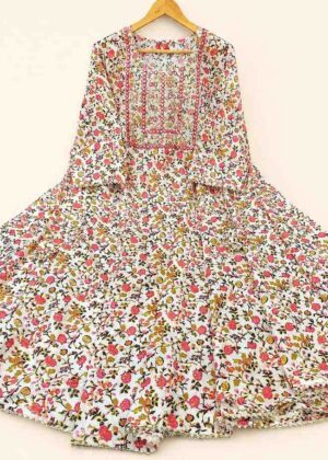 Floral Printed Cotton Umbrella Kurti -HIFI332