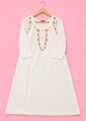 Vichithra Side Open Kurti with Aari Work-HIFI304