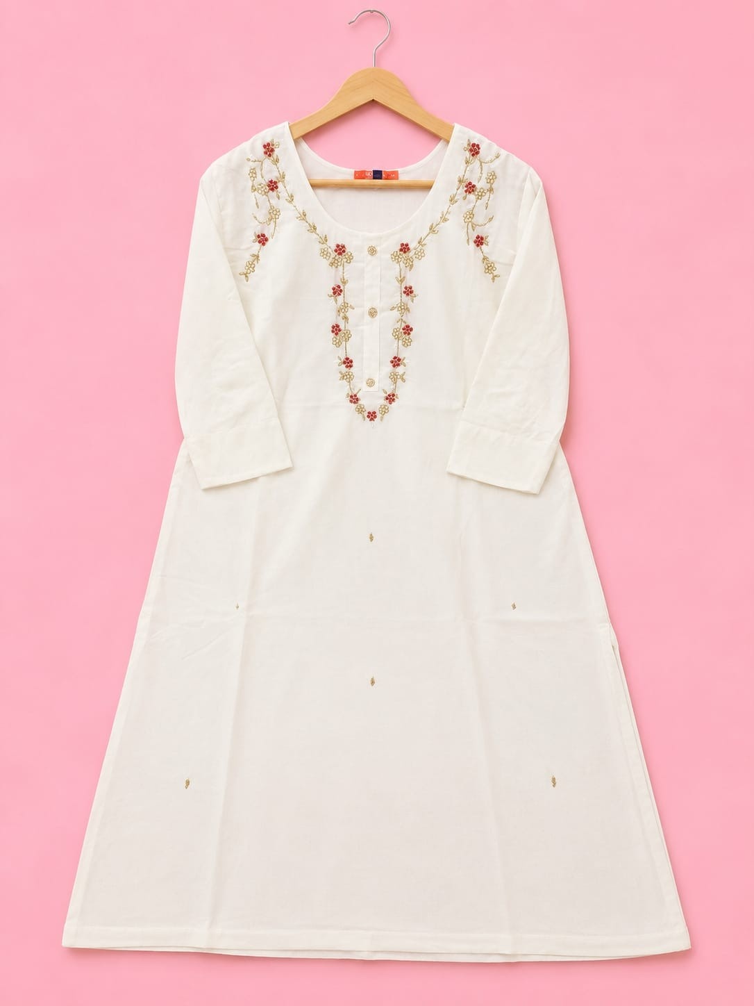 Vichithra Side Open Kurti with Aari Work-HIFI304