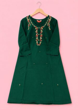 Vichithra Silk Side Open Kurti with Aari Work-HIFI305