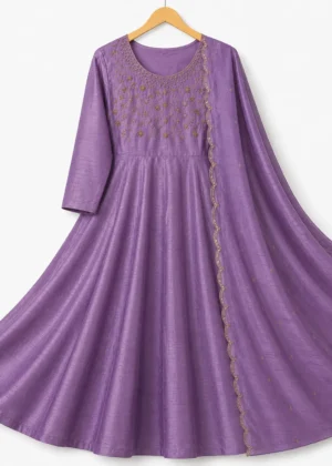 Vichithra Silk Blossom Umbrella Top with Shawl-HIFI485