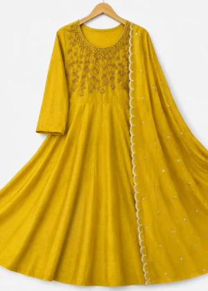 Vichithra Silk Blossom Umbrella Top with Shawl-HIFI484