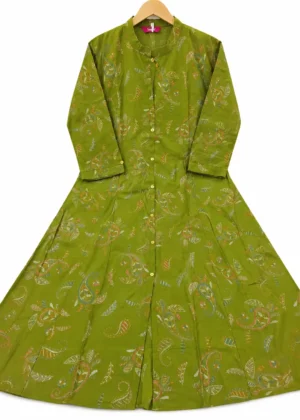 A-Line Printed Collar Umbrella Kurti-HIFI498