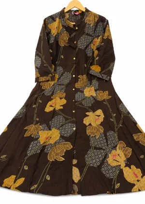 A-Line Printed Collar Umbrella Kurti-HIFI501