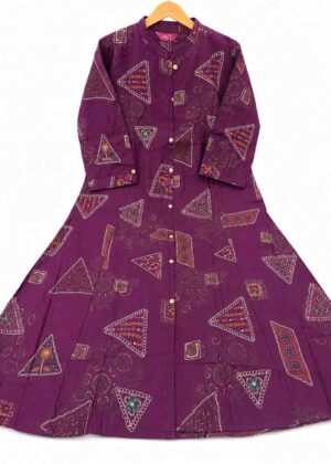 A-Line Printed Collar Umbrella Kurti-HIFI506