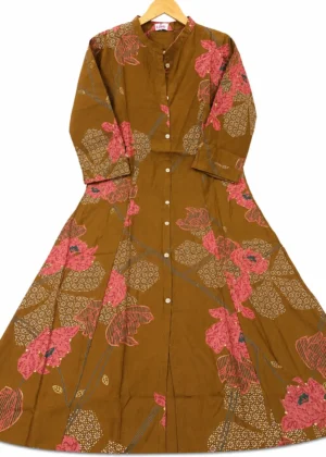 A-Line Printed Collar Umbrella Kurti-HIFI504