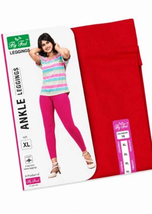 ANKLE LENGTH 4 WAY LYCRA LEGGING-RED-16