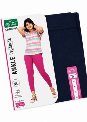 ANKLE LENGTH 4 WAY LYCRA LEGGING-NAVY BLUE-20