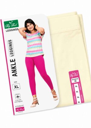 ANKLE LENGTH 4 WAY LYCRA LEGGING-HALF WHITE-19