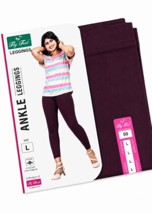 ANKLE LENGTH 4 WAY LYCRA LEGGING-WINE-50