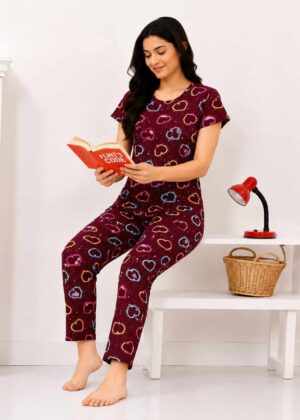 Women’s Printed Comfort Night Suit Set-HIFI469