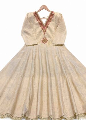 Classic Gold Tissue Umbrella Kurti Onam Special -HIFI419