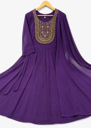 Georgette Elegant Umbrella Kurti with Shawl-HIFI447