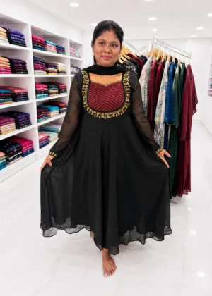 Elegant Georgette Umbrella Kurti with Shawl-HIFI556